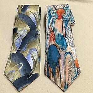 Vintage Silk Men's Tie Bundle Jerry Garcia Green Tree The Beatles‎ Let It Be